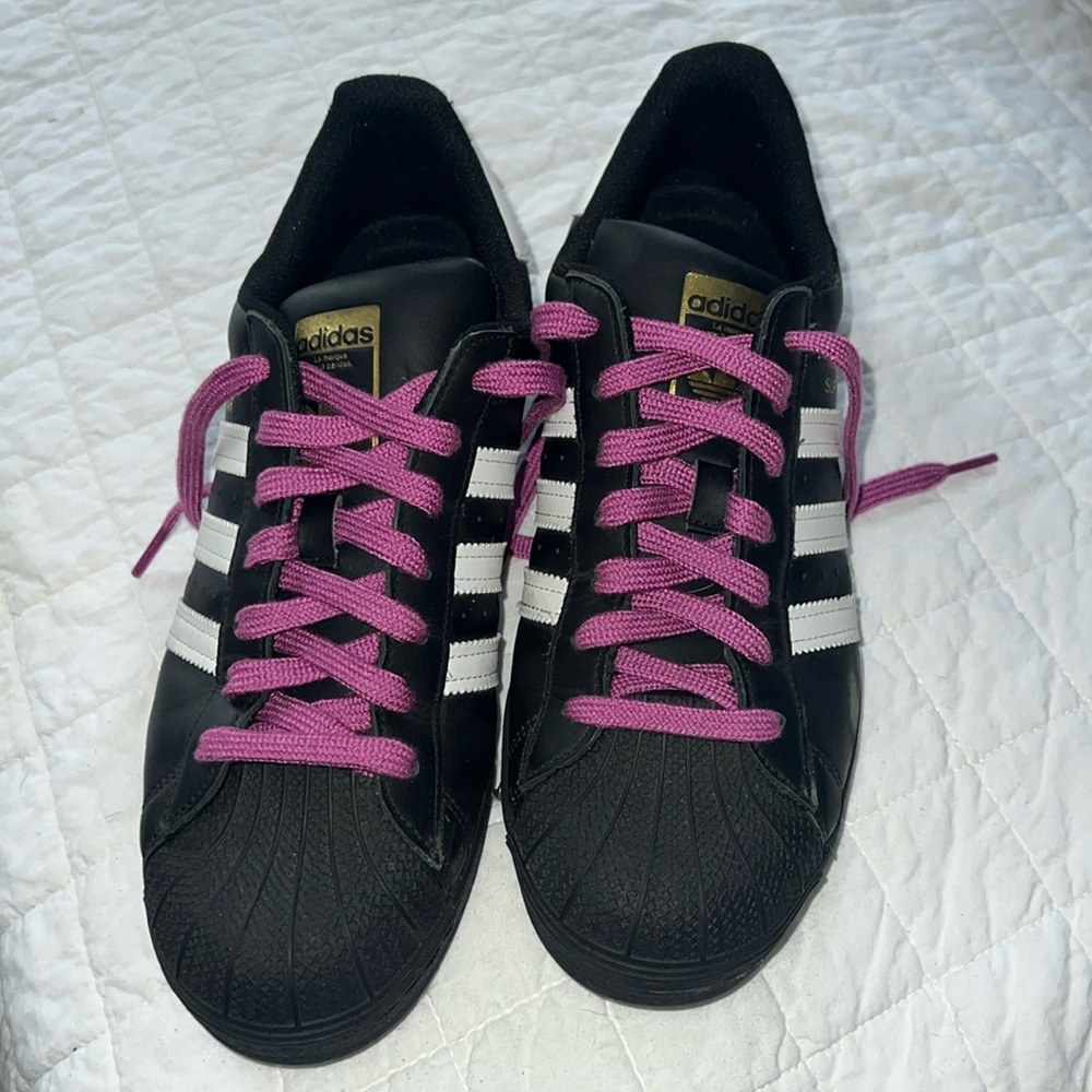 Womens adidas Superstar Athletic Shoe - Core Black / Cloud White